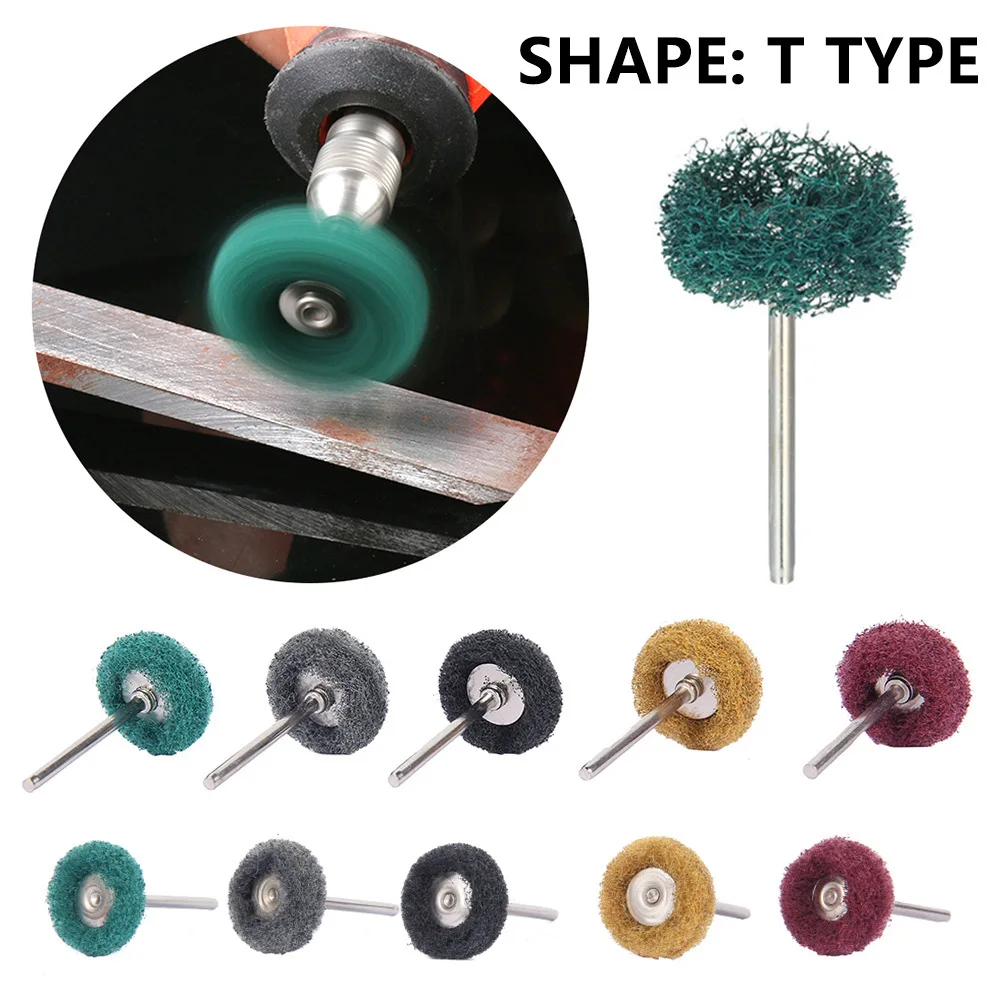 Mini 2.35mm Shank 25mm Drill Abrasive Brush Nylon Buffing Polishing Wheel Set Rust Remover for Dremel Rotary Hand Tool