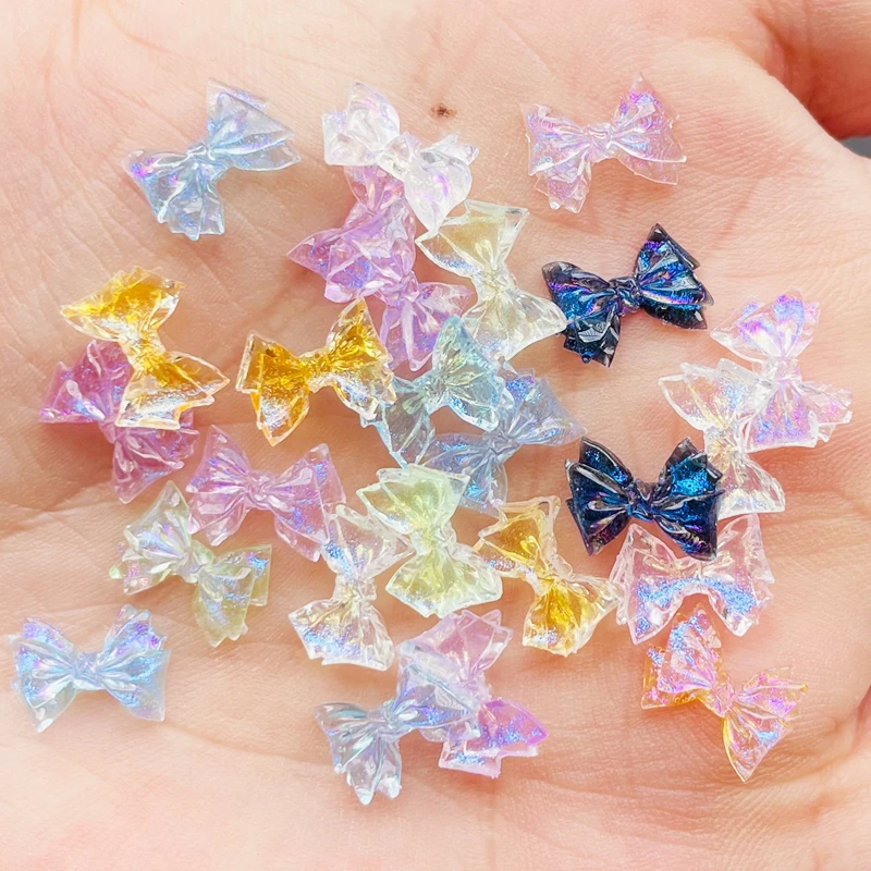 100 Pcs New Cute Shiny Cartoon Butterfly Junction Resin DIY Jewelry Hairpin Mobile Phone Shell Craft Decoration Accessories