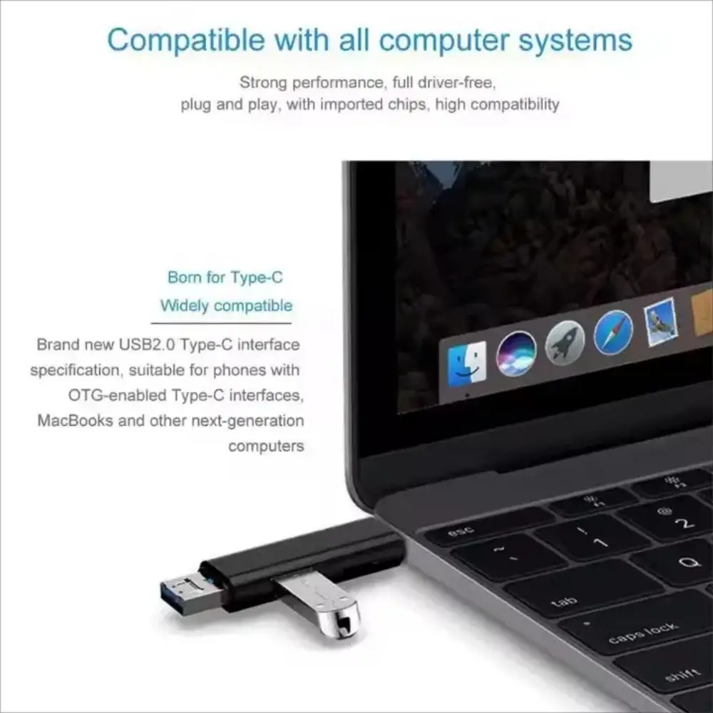 5 in 1 USB 2.0 Multifunction Type C USB Micro USB SD TF Memory Card Reader for Android Computer Dock OTG Type C Adapter