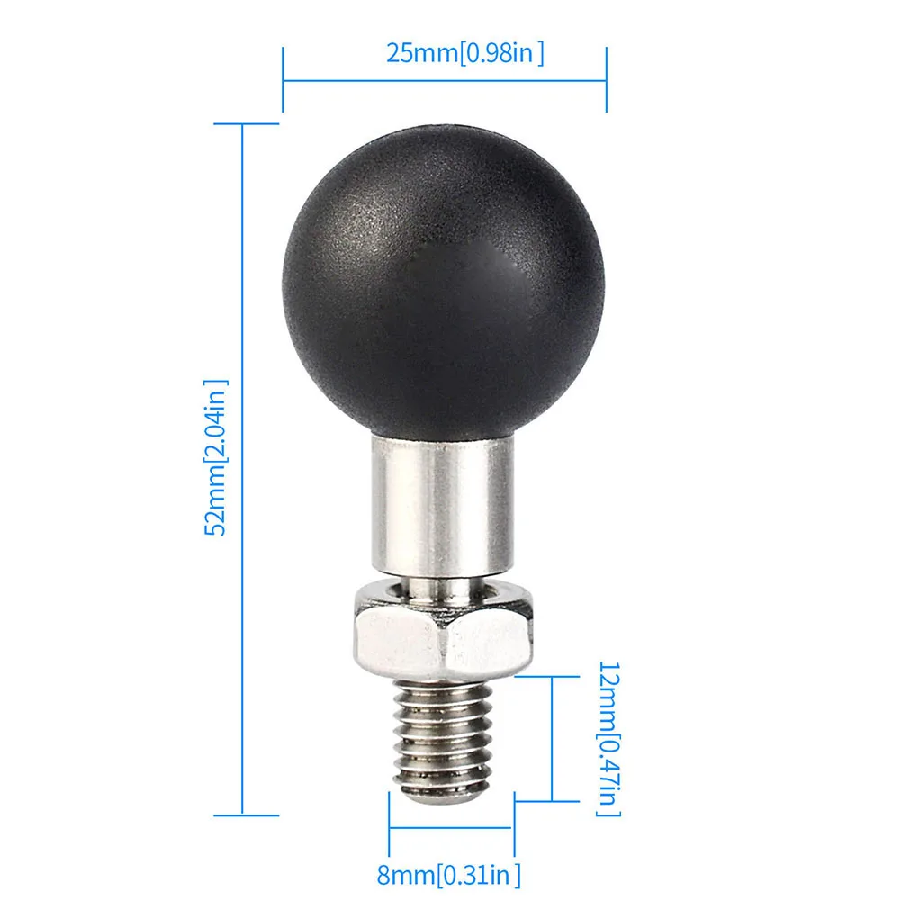 1 pollice M8 M10x1.25 Filettatura Maschio Montaggio M8 M10 Adattatore Testa A Sfera M10 M8 Filettatura Maschio Montaggio M10 M8 Vite per Supporto Del Telefono Del Motociclo