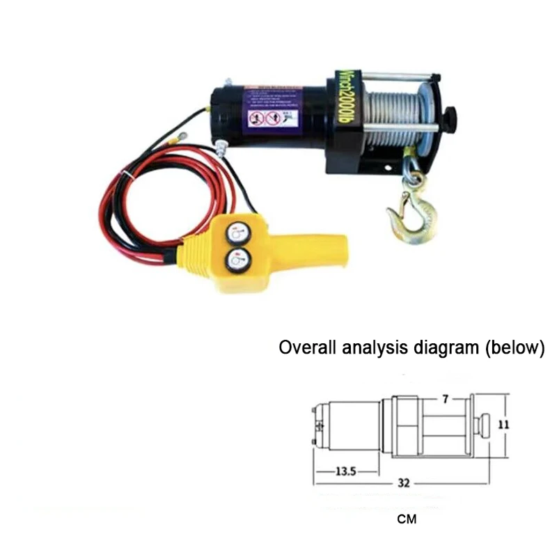 Electromagnetic Brake Car Mounted Electric Winch Electronic Car Winch For Off-road Vehicle Winch