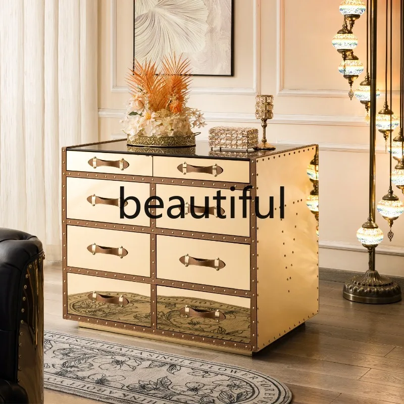 Living room household light luxury storage cabinet Bedroom wall locker Large empty storage jewelry cabinet