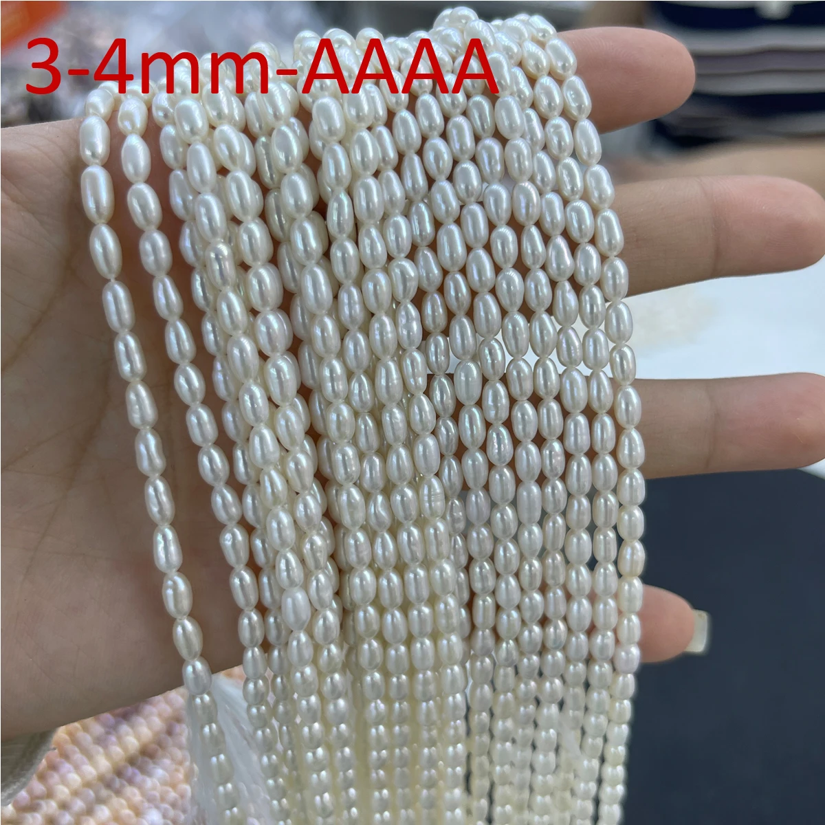 1.8-2mm 100% Natural Freshwater Pearls Small Beads White Rice Loose Spacer Beads for Jewelry Making DIY Necklace Accessories