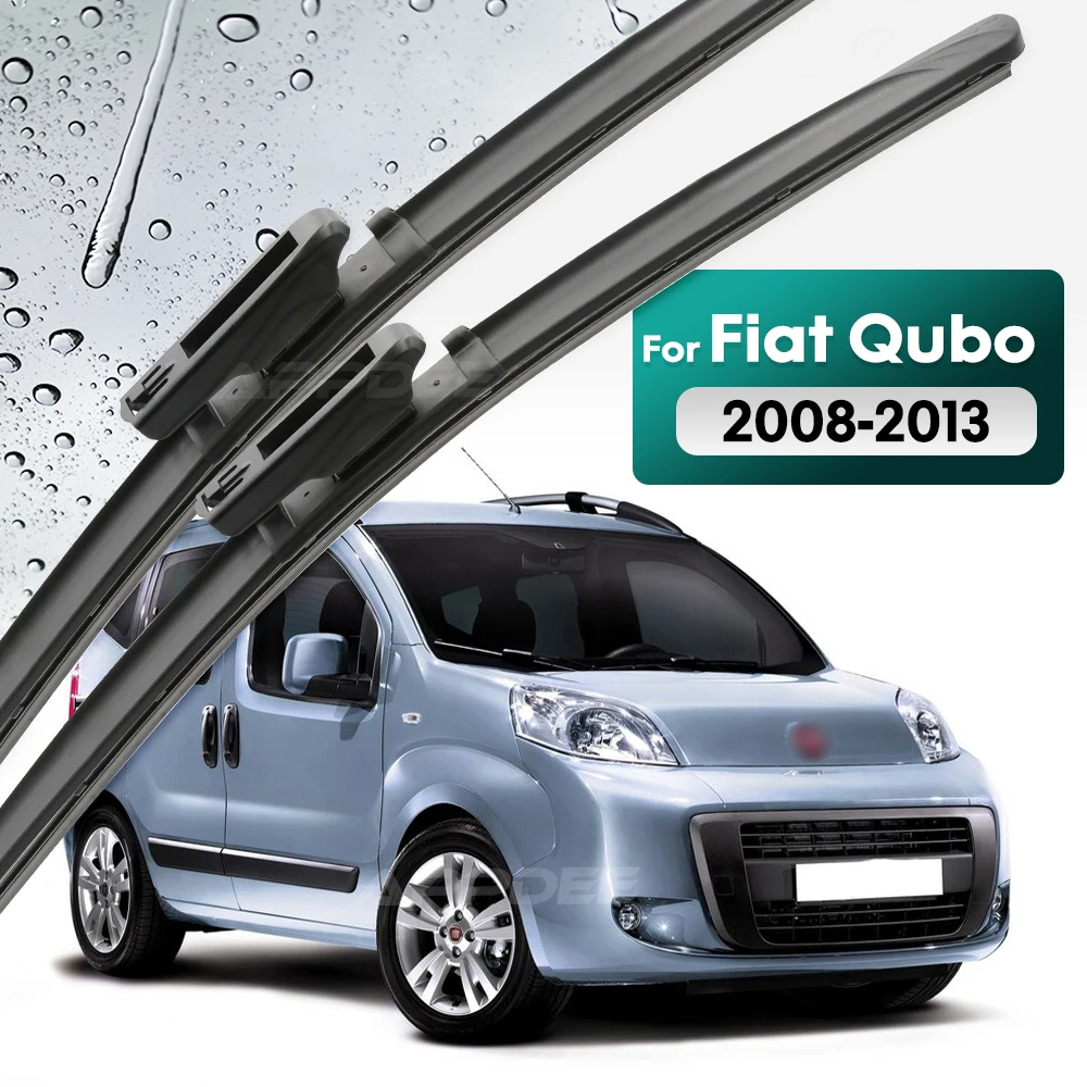 

Silicone & rubber Front Wiper Blades Set For Fiat Qubo 2008 - 2013 Windshield Windscreen Window Brush 26"+19"