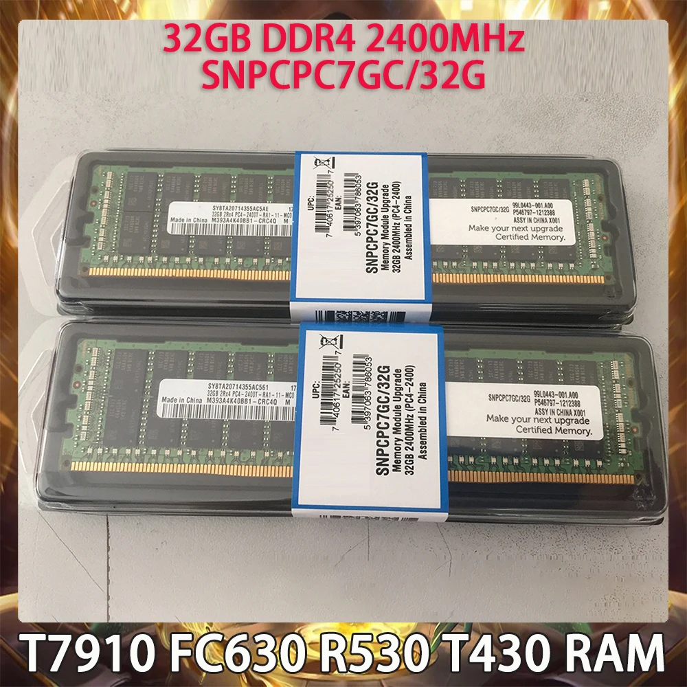 

32GB DDR4 2400MHz SNPCPC7GC/32G RAM For DELL T7910 FC630 R530 T430 Server Memory Works Perfectly Fast Ship High Quality