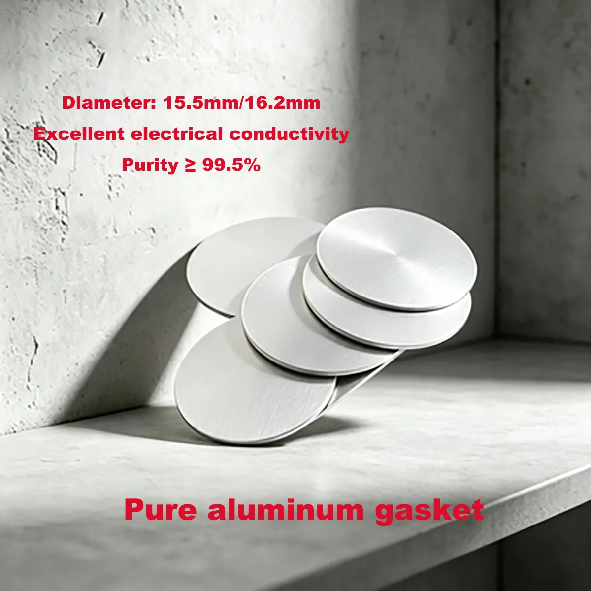 High Conductivity Pure Aluminum Shim Sheets, Custom Aluminum Gasket for Coin Cell Battery Housing, Laboratory Scientific Researc