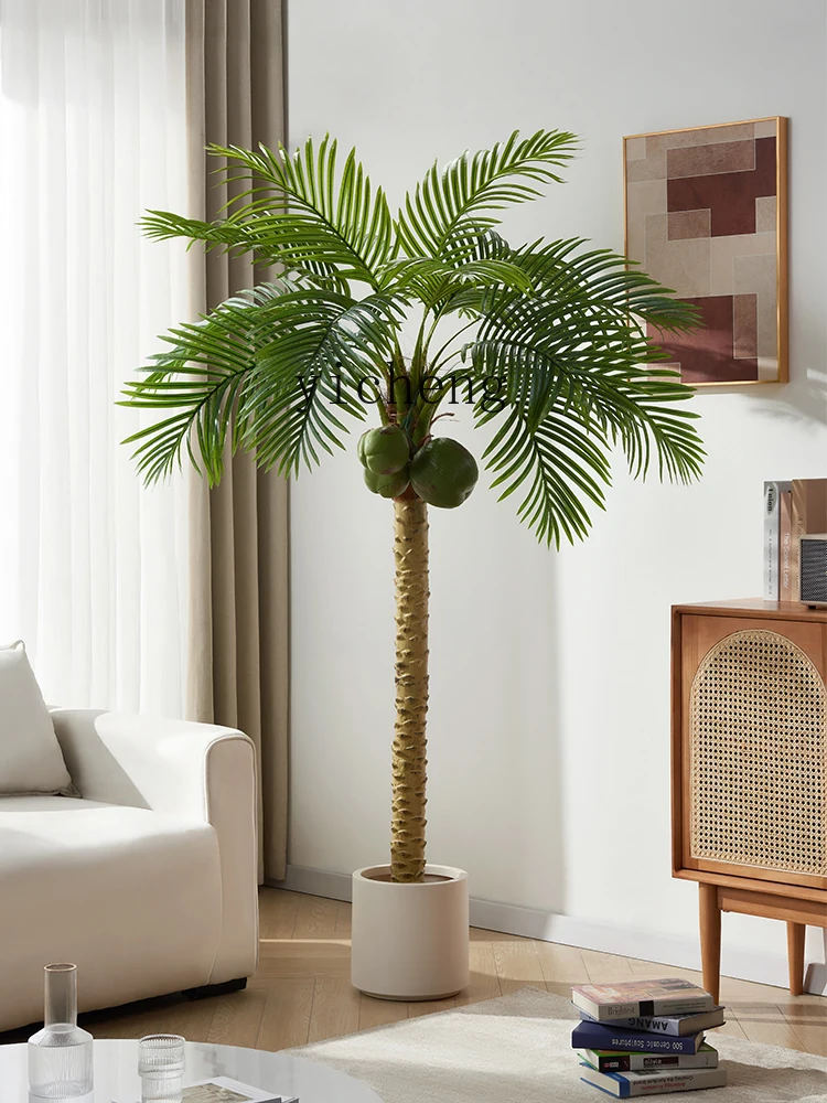 Simulation Green Plant Large Pot Coconut Tree Indoor Landscaping Decoration Areca Palm Needle Sunflower Palm Fake