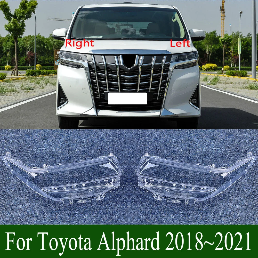 For Toyota Alphard 2018~2021Headlamp Cover Transparent Lamp Headlight Shell Lens Plexiglass Replace The Original Lampshade