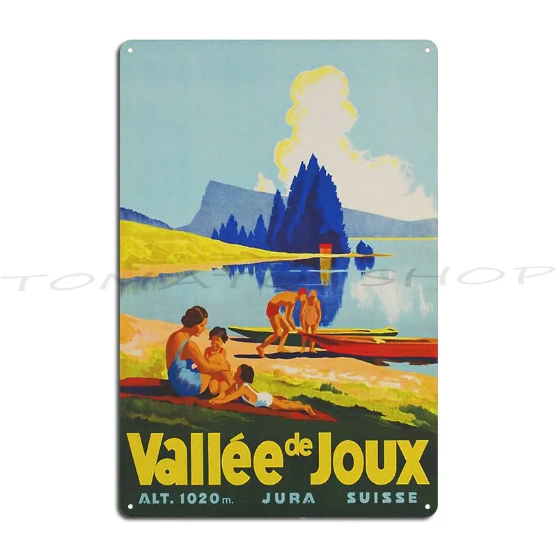 Vall%C3%A9E De Joux Suiza, cartel de viaje vintage, cartel metálico, cartel de lata de diseño para club, cueva, garaje, cine
