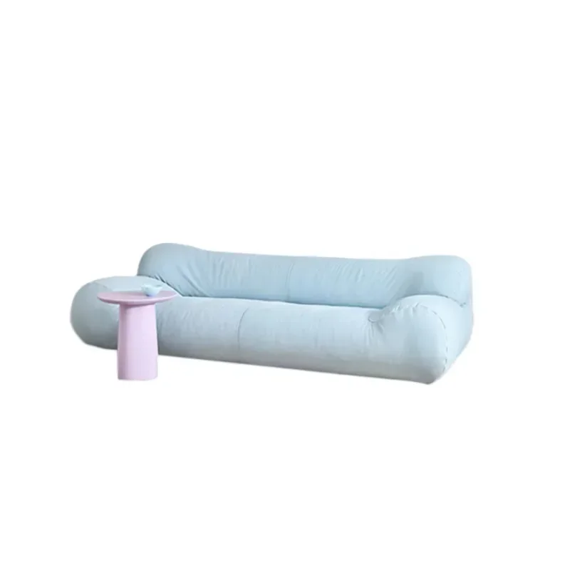 Cream Xiaoxiangfeng Dopamine Blue Three-person Small Apartment Lazy Wind Marshmallow Cloud Sofa