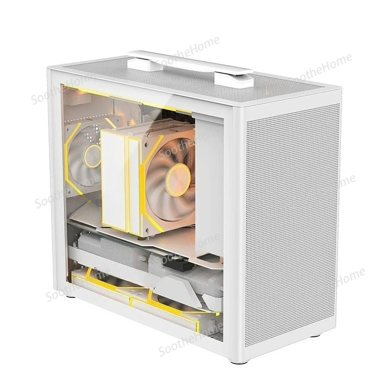 Desktop Computer Case FOR MATX, A Simple Business Office and Home Mini Desktop Case with A Handle