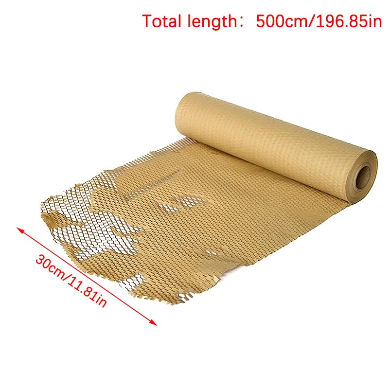 30cm*5 Meters Honeycomb Kraft Paper Rolls Express Package Filler Paper Bouquet Gift Box Liner Eco-friendly Wrapping Paper