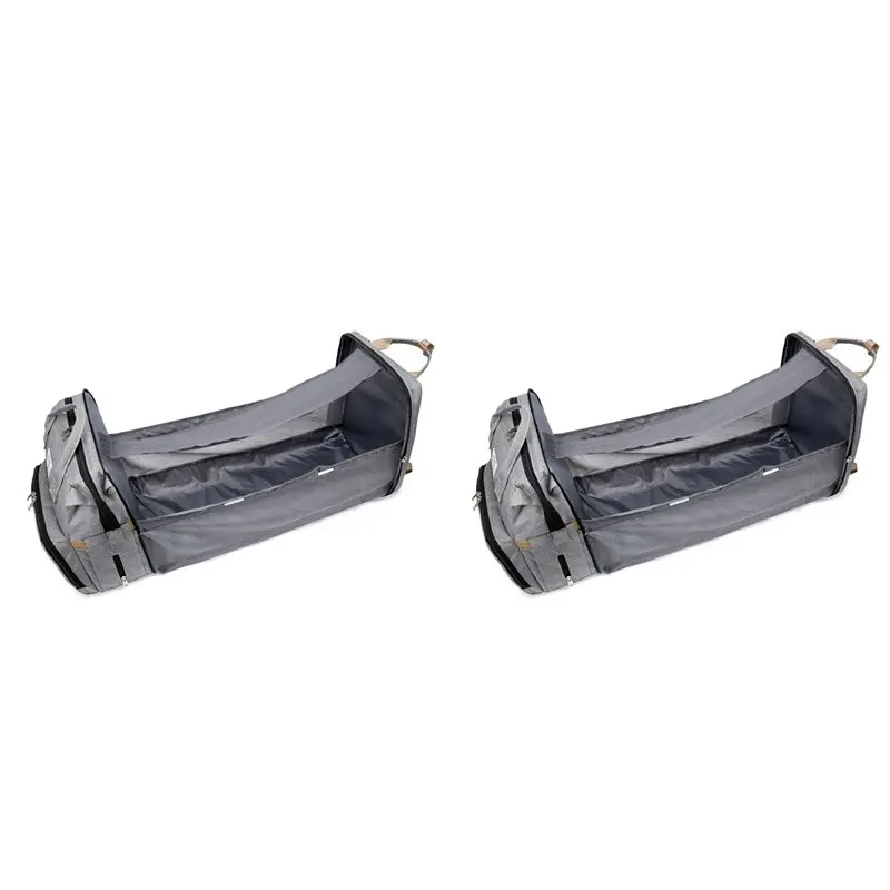 

2X многофункциональный рюкзак для мамы со складной кроваткой, сумка для подгузников для беременных женщин, дорожная сумка для хранения бутылочек для кормления,