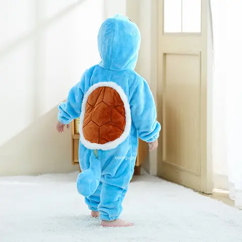 Pojkar Flickor Squirtle Kostym 0-3 År Baby Romper Anime Pokemon Cosplay Kigurumi Blå Söt Pyjamas Onesie Halloween Djurkläder 8 best sales Pokémon Badrock - №6