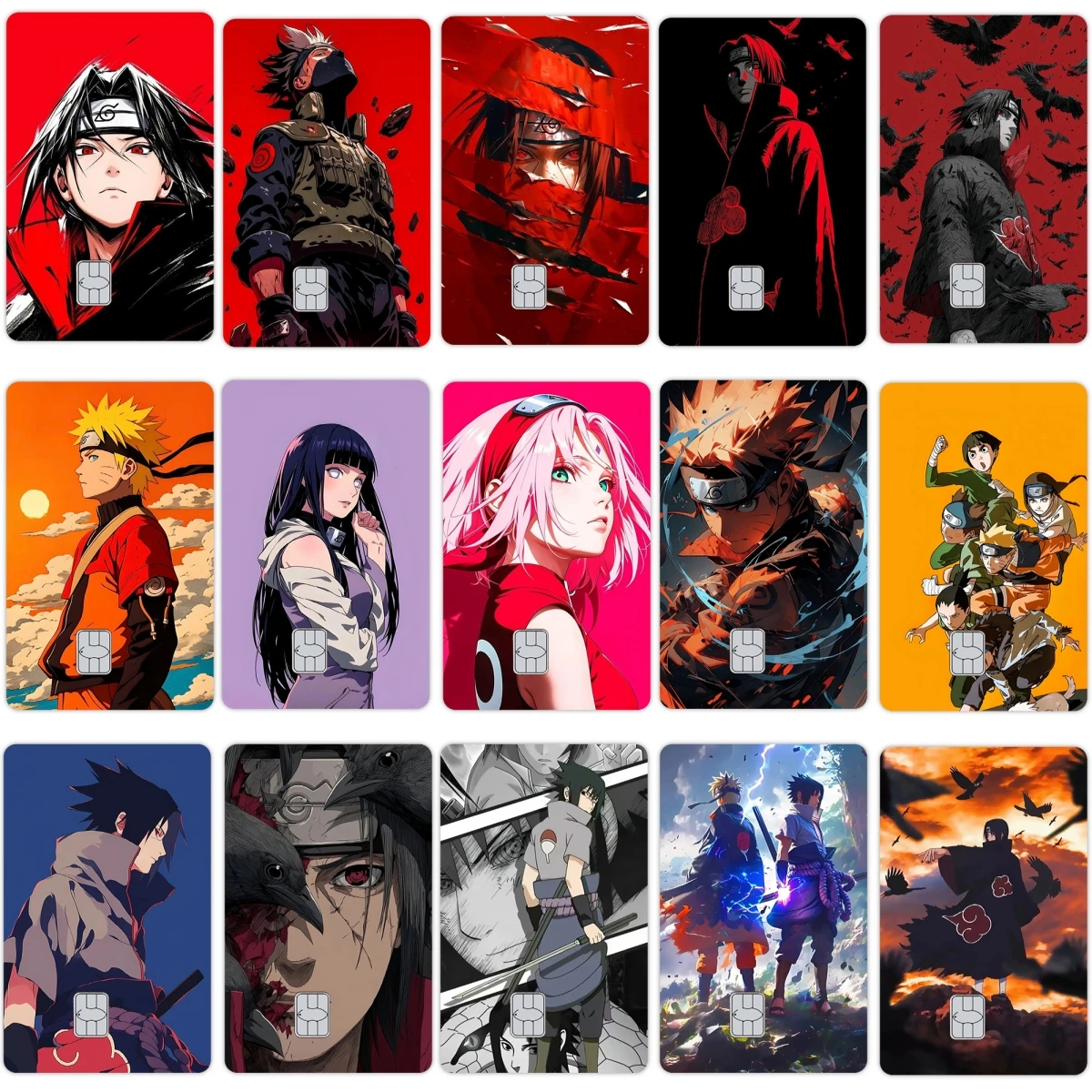 

Модные аниме-наклейки с персонажами Сенджу Хаширама, Узумаки Какаши, Саске для банковских карт (кредитных/дебетовых) без чипа, маленькие и большие, без чипа, декоративные наклейки-декали