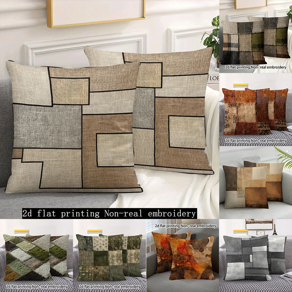 Short plush material pillowcase2PCS Stylish Geometric Patterned Pillowcases , Suitable for decorative pillow covers for bedrooms