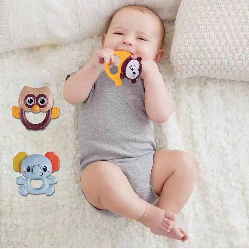 Rattle Teething Toys Infant Monkey Grab Shake Rattle Baby Rattles Toys Set Baby Rattles Teether Rattles Toys Grab Shaker And