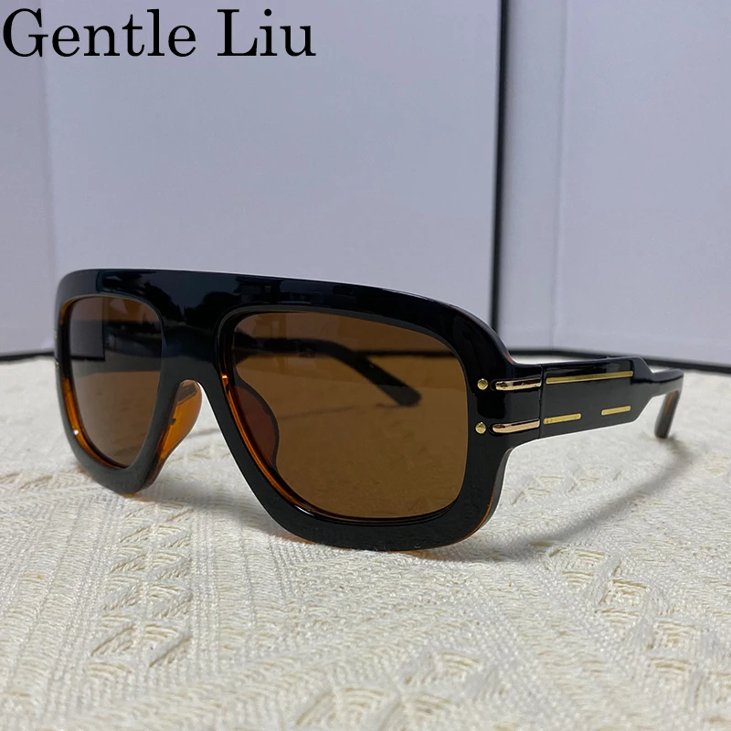 Oversized Square Sunglasses Men Women Big Frame 2024 Luxury Brand Vintage Shield Punk Sun Glasses For Male Goggle Eyewear Shades