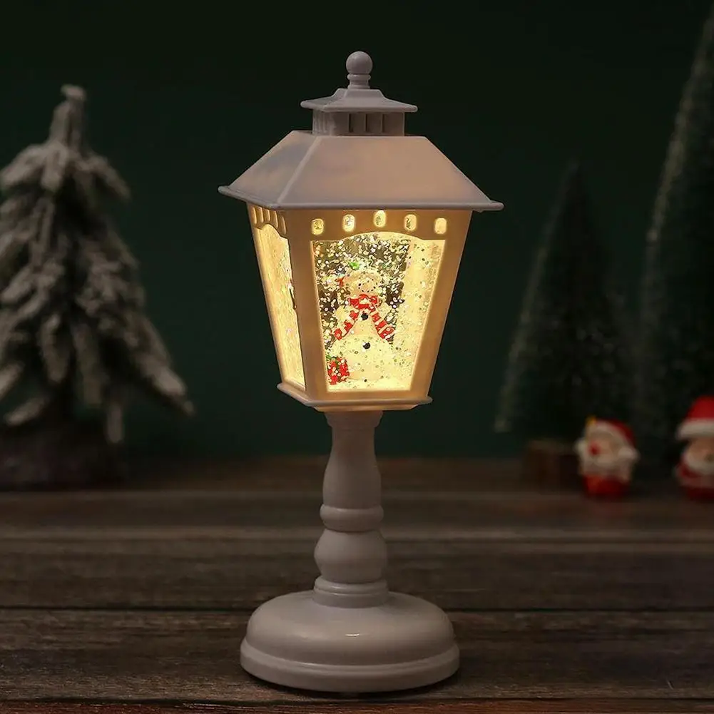 Mini adornos creativos, lámparas de mesa, adornos navideños para decoración del hogar, lámparas de viento, luz nocturna iluminada con música, muñeco de nieve de Papá Noel