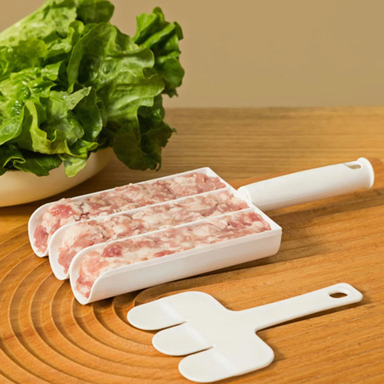Kitchen Gadgets Cooking Sausage Maker Plastic Meatball Machine Set Fried Fish Mouth Meat Making Ball Mold Spoon