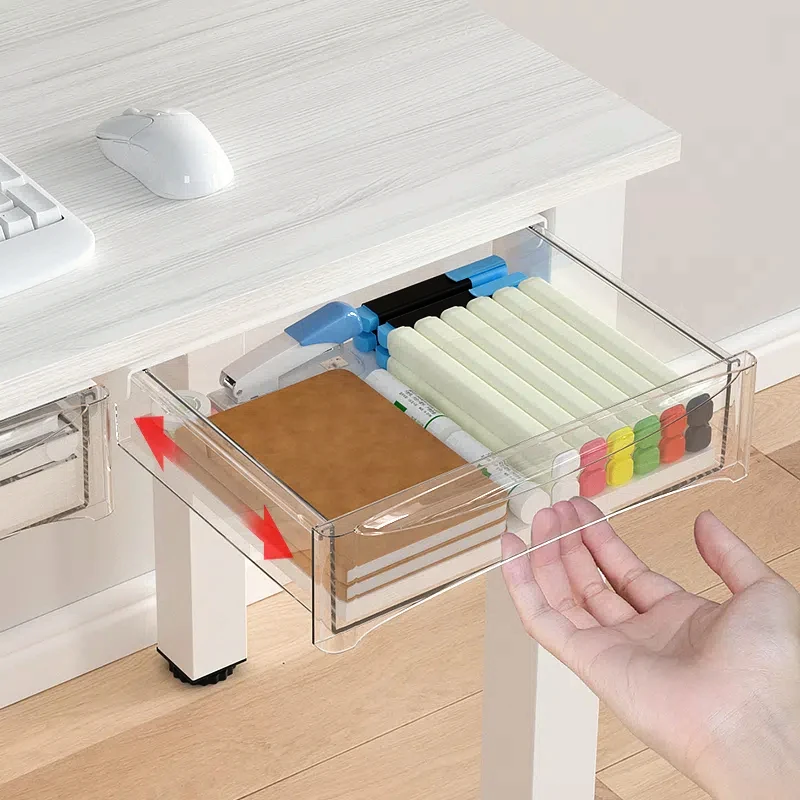 منظم تخزين الأدراج تحت المكتب: إضافة معلقة على الحائط - للمساكن ومحطات العمل والمكاتب المكتبية