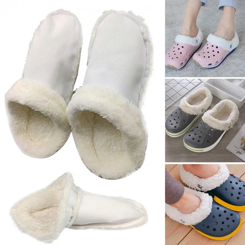 1 Pair Winter Warm Shoe Cover Inserts Replacement Fur Insoles Removable Soft Thickened Shoes Cover Hole Shoes Accessories