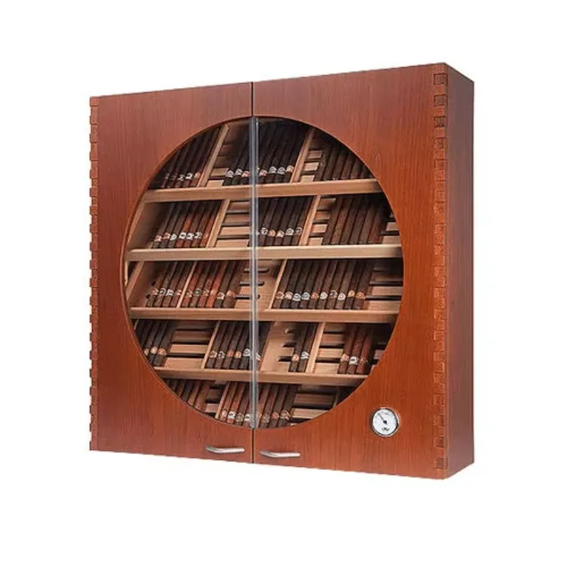 Kotak Cerutu Kayu Cedar Spanyol yang Dapat Disesuaikan, Lemari Cerutu Besar, Humidor