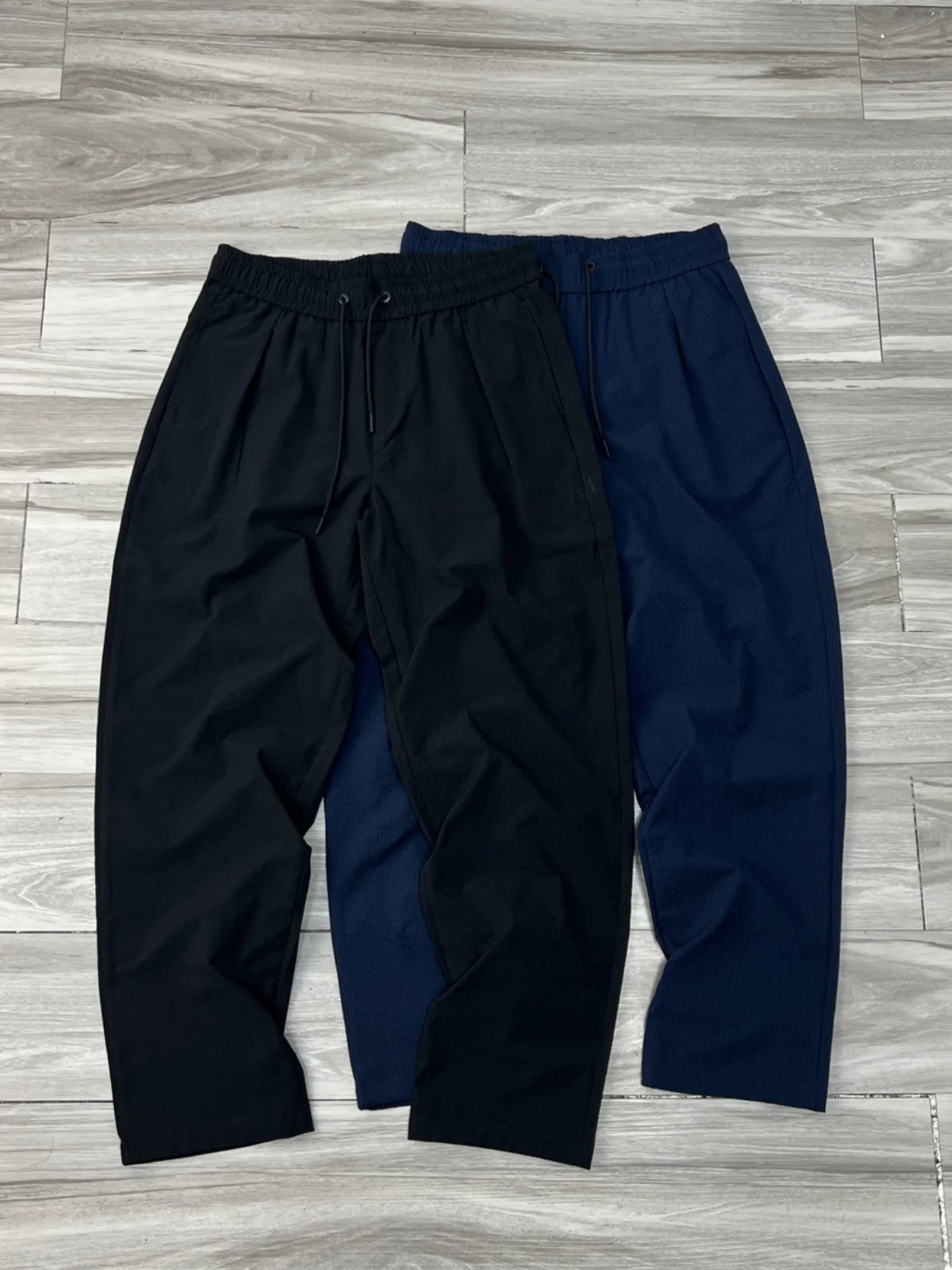 

Модные повседневные брюки из пузырчатой ткани, весна-лето, немнущиеся, дышащие, свободные, прямые, повседневные брюки-девятки