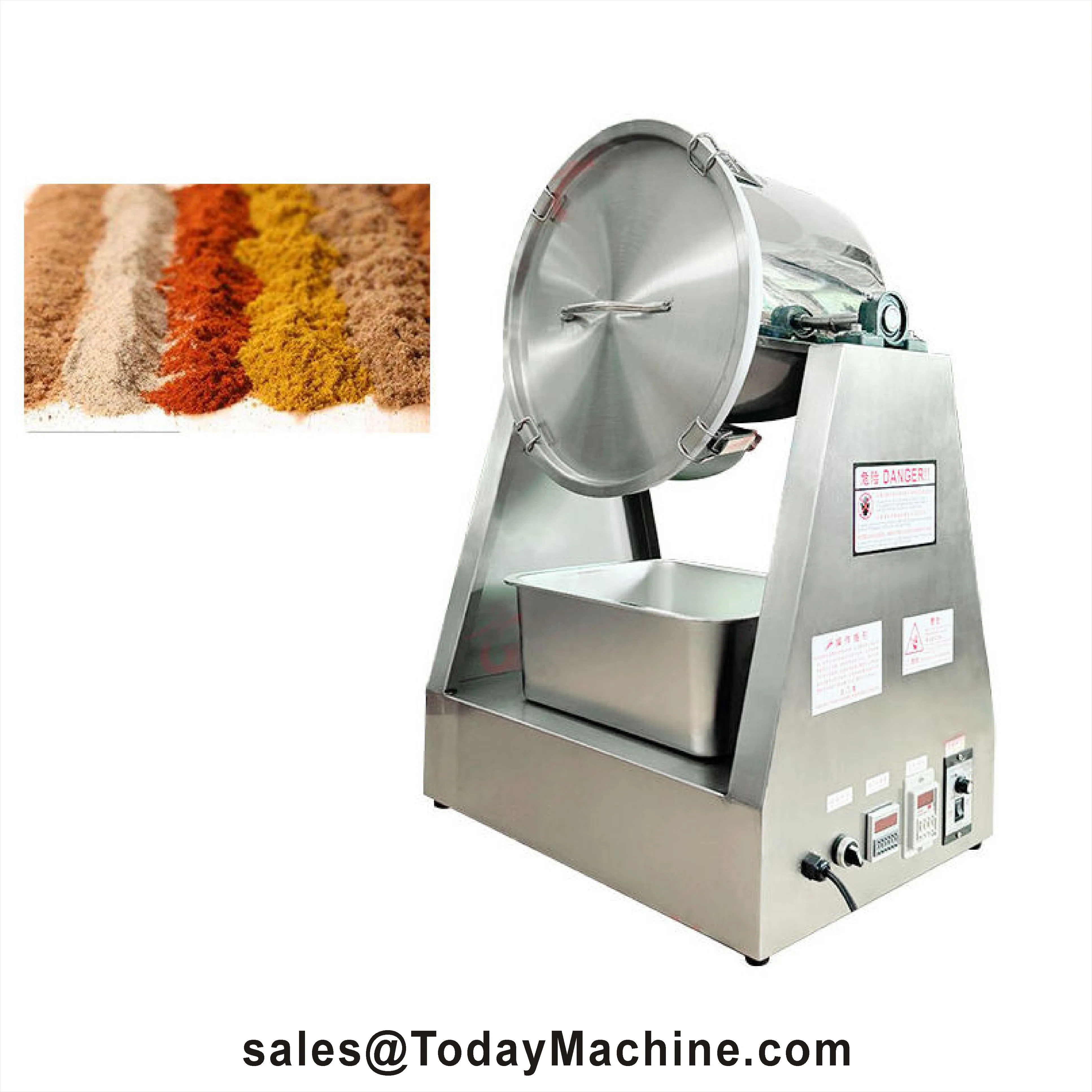 Professional High-Speed W Type Double Cone Industrial Dry Powder Rotary Drum Mixer Blender Machine for Spice & Sauce Preparation