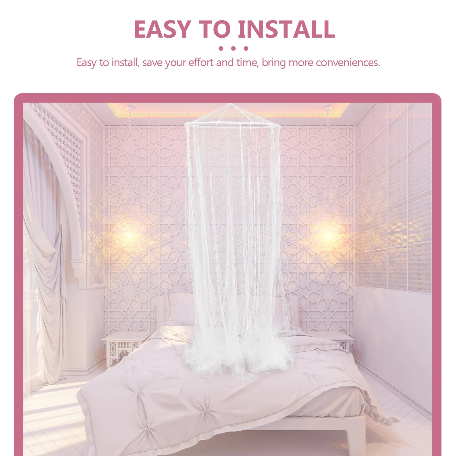 

Round Mosquito Net Canopy 900X250X60Cm Polyester Mesh Netting For Kids Tent Decor Bedroom Curtain Easy Assembly