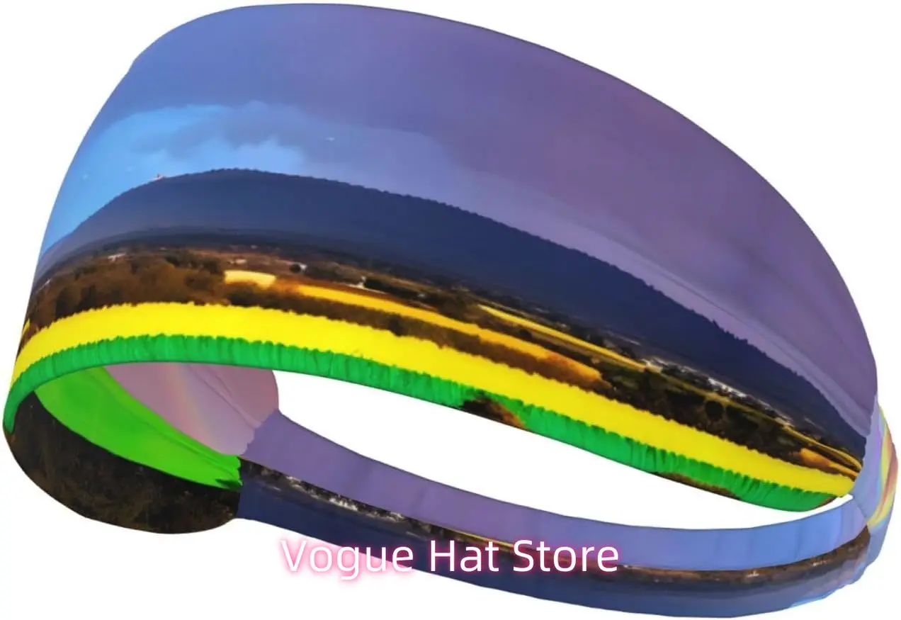 

Evening Rainbow Elastic Exercise Headband, Fitness Exercise Yoga Cycling Headband, Outdoor Sports Elastic Sweat-Absorbing Headba