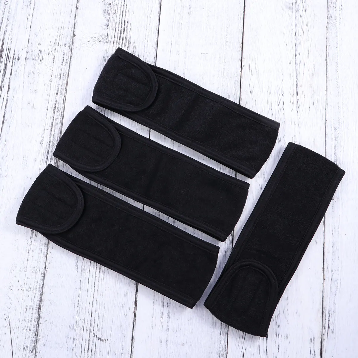 

4pcs Women Headband Stretchy Makeup Bath Face Washing Spa Hairband Touch Fastener Adjustable Cloth Elastic For Beauty Facial