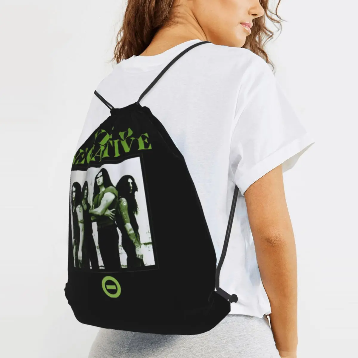 Retro Band Music Retro 90er-Jahre-Rucksäcke, modische Sporttasche mit Kordelzug, Büchertaschen für Männer und Frauen, Schultaschen