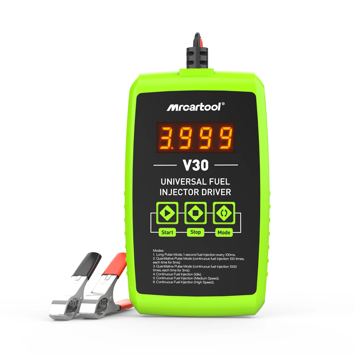 MRCARTOOL V30 Fuel Injector Tester Cleaner 6 Pulse Modes DIY Cleaning Tool Kit 12V Car Fuel Injector Flush Cleaner Adapter