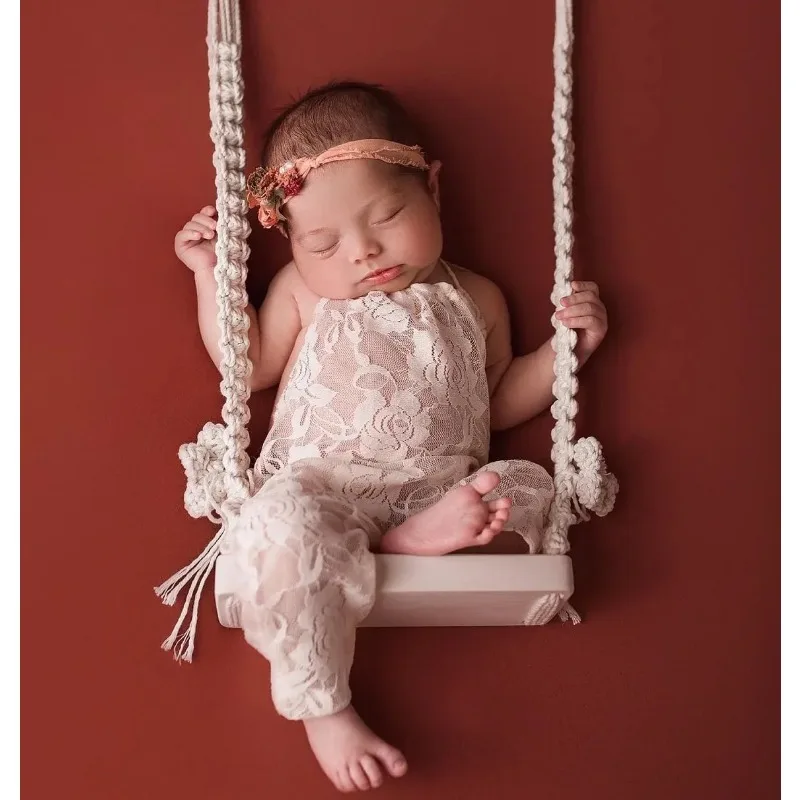 

Детские качели, реквизит для фотосъемки новорожденных, деревянный стул, мебель для позирования, аксессуары для фотосессии для младенцев
