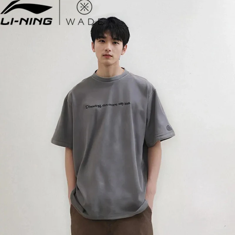 

Li-Ning Men Wade Sports T-shirt 51%Cotton 35%Polyester 14%Viscose Stylish LiNing Leisure Short Sleeve Culture Shirt AHSV815