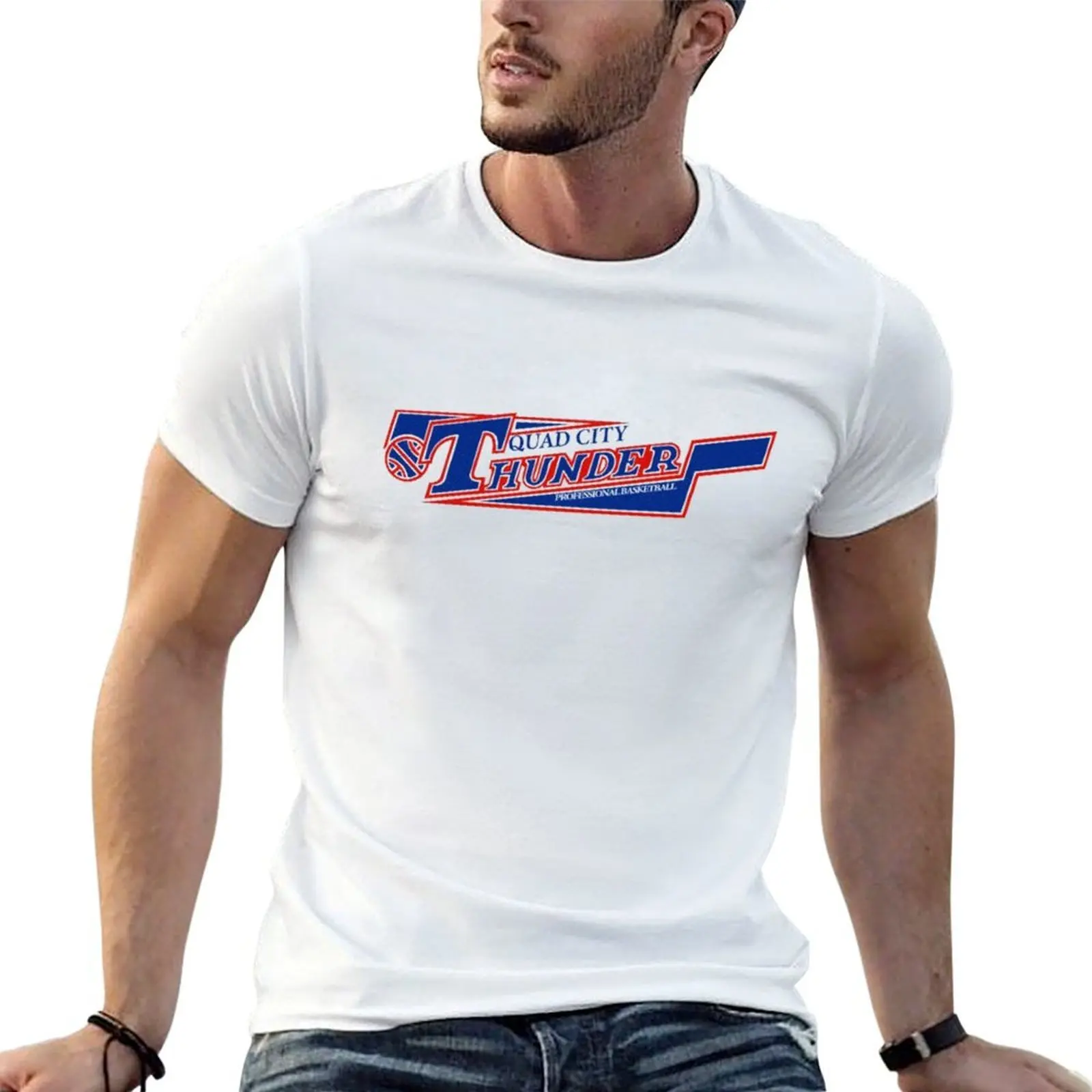 Quad City Thunder CBA Continental Basketball Association Vintage Logo T-Shirt heavyweights cute clothes mens funny t shirts