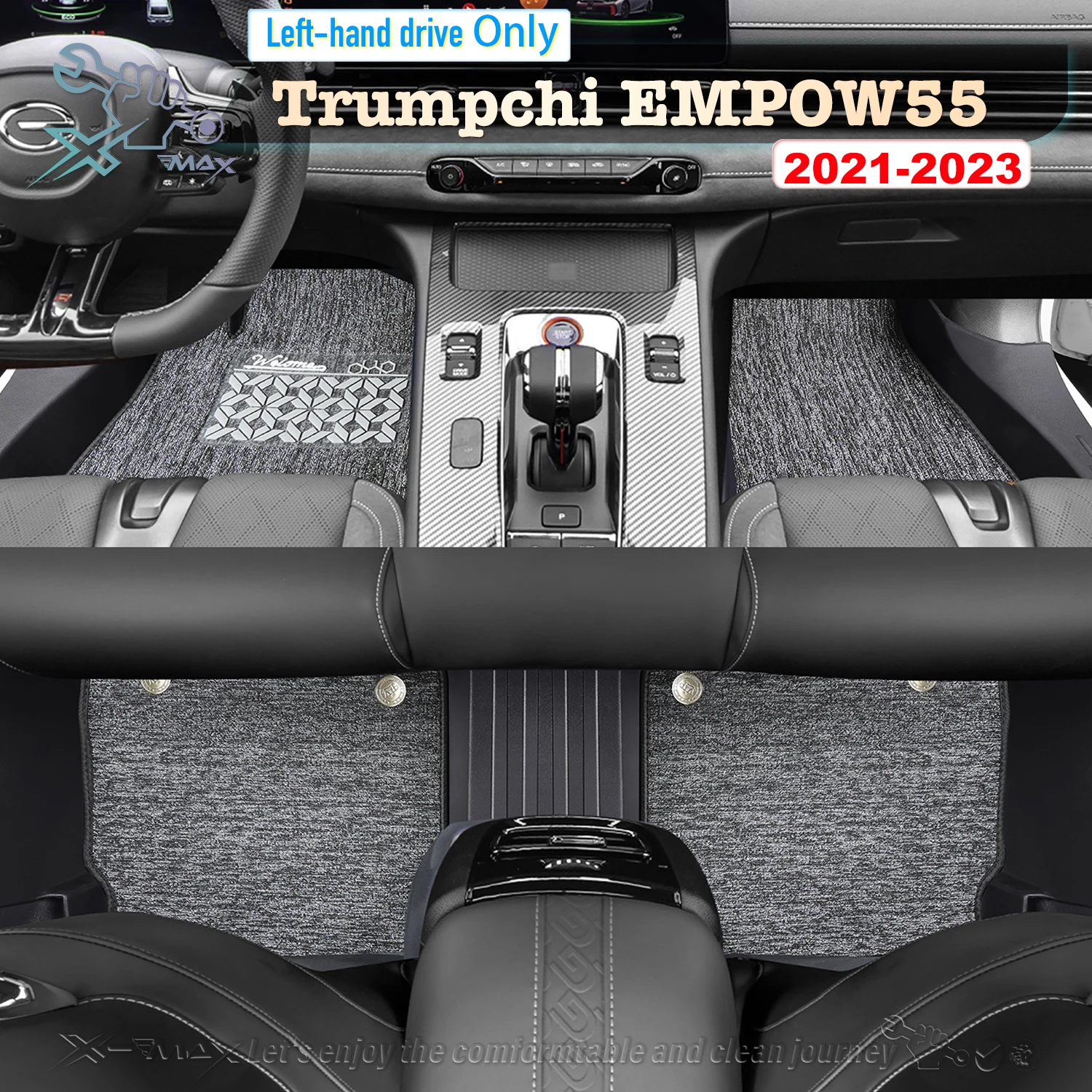 Left-hand Drive Car Floor Mat For GAC Trumpchi EMPOW55 2021-2023 Full Surround Foot Mat Automotive Floor Mat Floor Liner