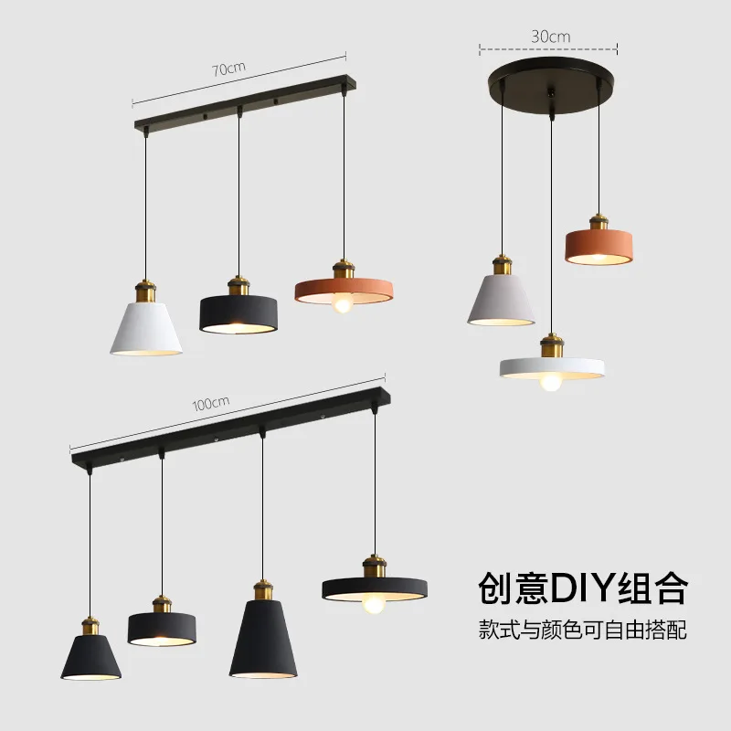 

Northern Europe Minimalist Metal Pendant Light Hanging Lamp Creative Modern Simple Round Saucer for Bed Dining Room lighting