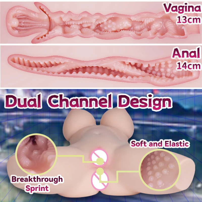 BONMOR Sex Doll Male Masturbators Half Body Dolls with Simulated Skeleton Artificial Pussy Big Ass Masturbation Sex Toys for Men