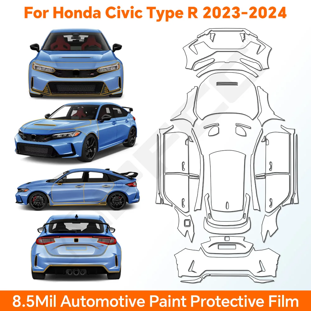 

TPU For Honda Civic Type R 2023 2024 Paint Protection Film Clear Bra Pre-cut PPF Car Body Anti-scratch Resistant Invisible Cover