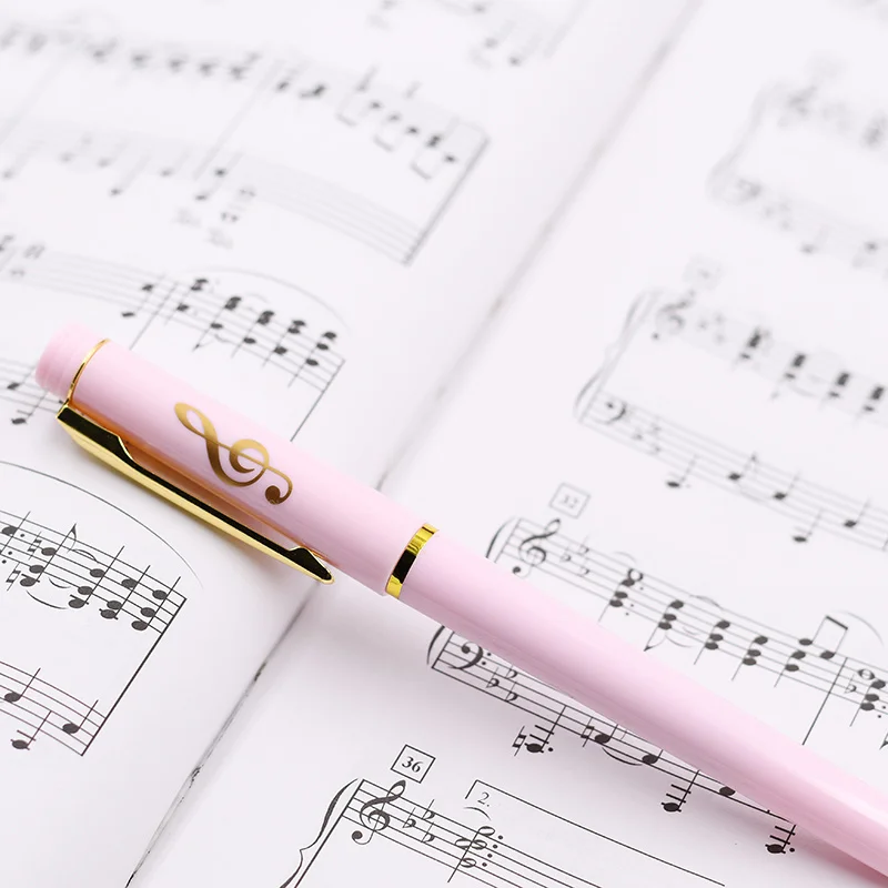 Music Stationery Gel Pens Treble Clef Writing Supplies Refill Black Note Signature Pen Business Style Music Pen Stationery