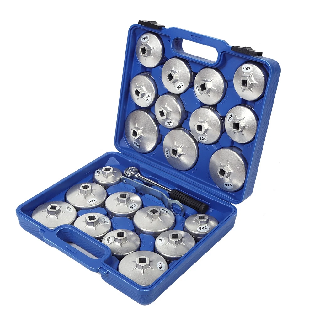 

23pcs Aluminum Oil Filter Removal Cap Wrench Socket Professional Remover Tool Kit with Storage Box