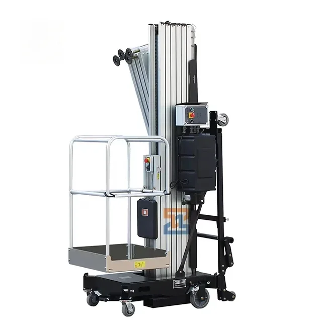 High Quality 10M Single Mast Man Lift Table Aerial Work Platform Portable Man Lift