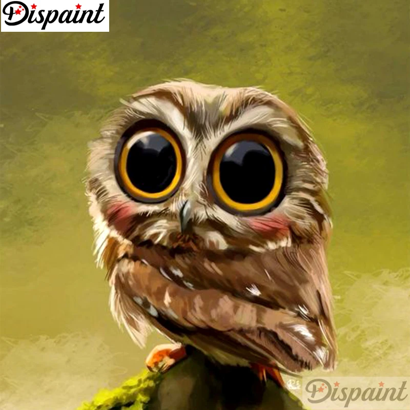 

Dispaint Diamond Painting Cross Stitch "Animal owl scenery" Full Crystal Diamond Embroidery Needlework Craft Home Decor A10819