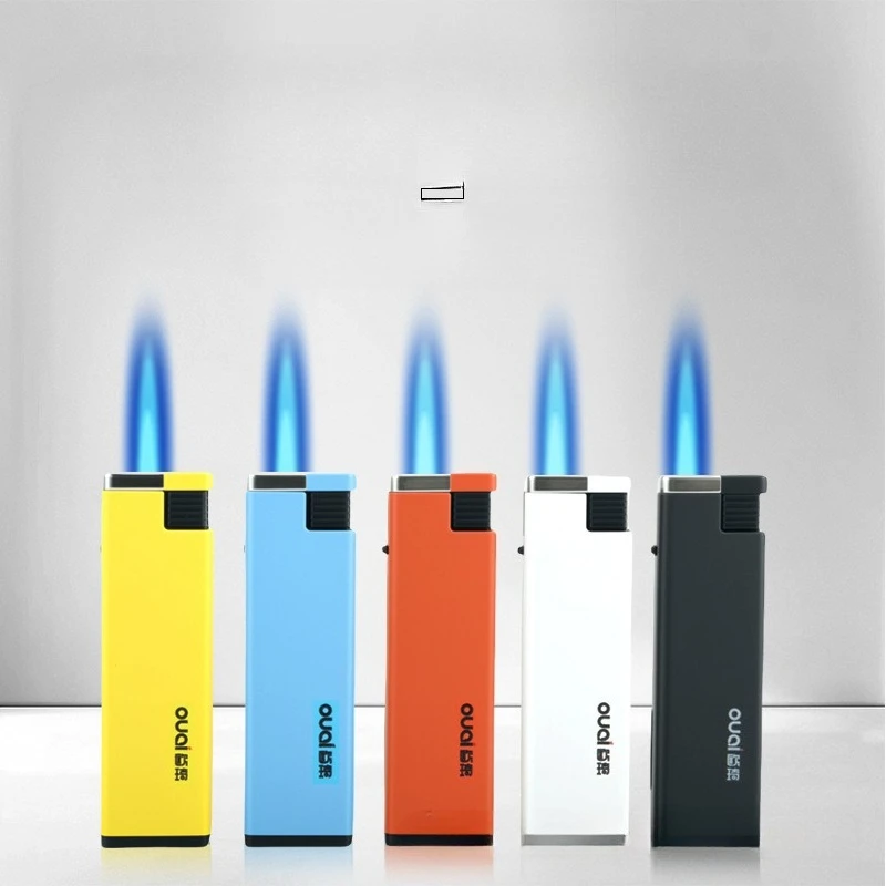 5PC High-End Metal Windproof Direct-Injection Butane Lighter Thickened Refillable Gas Lighter Cigarette Accessories Men Gifts