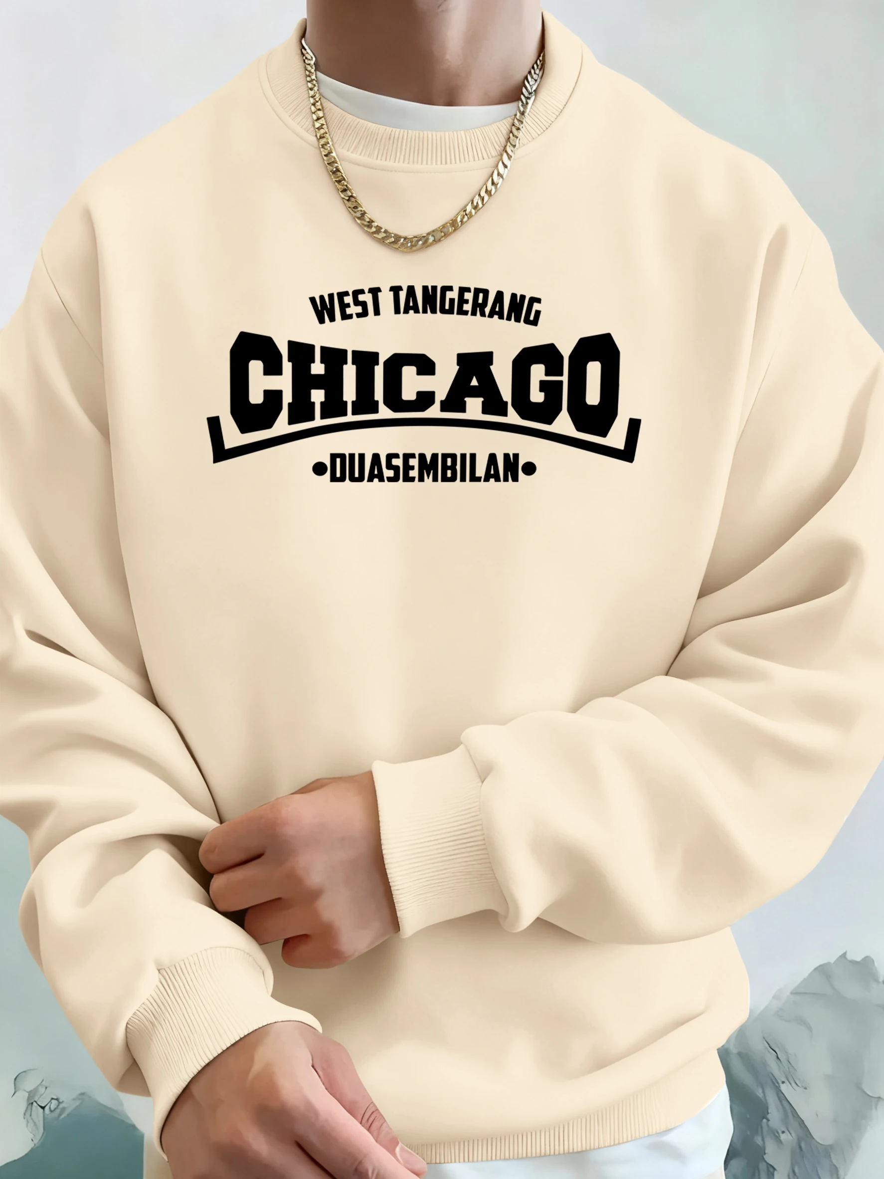 West Tangerang Chicago Duasembilan Print Mann Herbst Jogging Hoodie Casual Basics Sweatshirts Mode Bequeme Tops Sport Kleidung