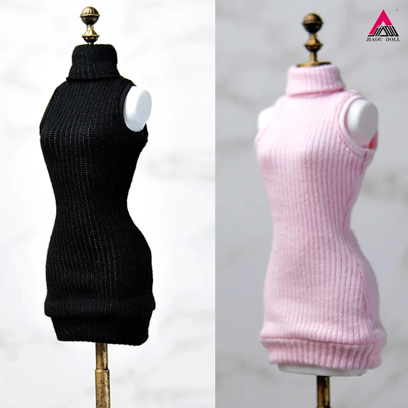 

1/6 Scale Hip Wrap Dress Sleeveless Knitted Sweater Skirt Clothing Model Fit 12'' PH TBL UD Female Action Figure Body Dolls Toy