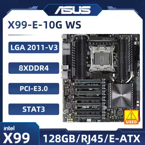 ASUS X99-E-10G WS Workstation Motherboard intel X99 Socket 2011-v3 7&times;PCI-E X16 M.2 USB 3.1 PCIe 3.0 8xDDR4 128GB E-ATX