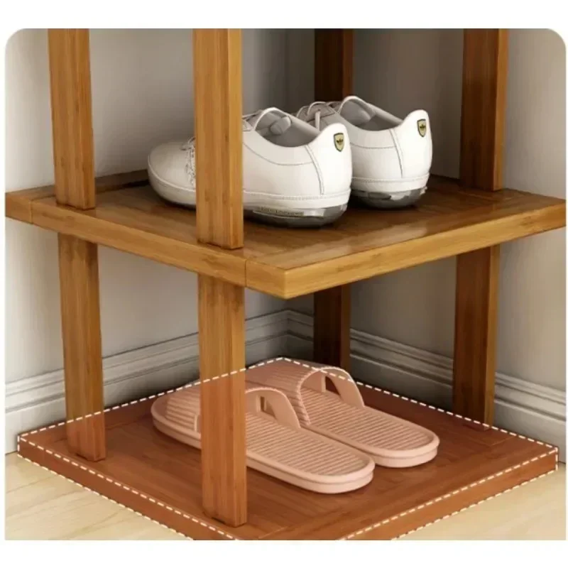 Bamboo Simple Shoe Rack Multi-layer Shoe Rack Household Doorstep Storage Rack Small Household Shoe Storage Tool Corner Organizer